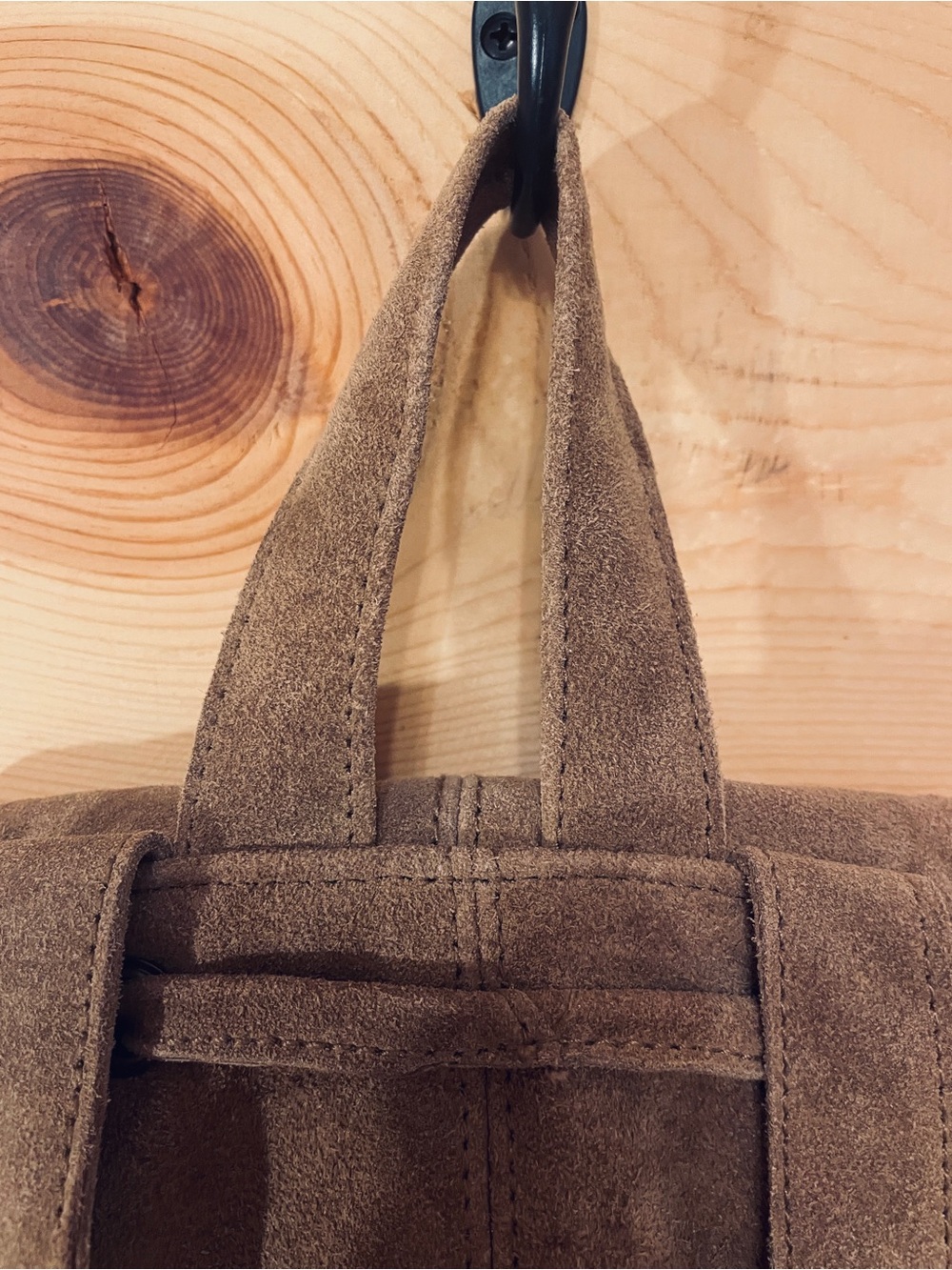Max New York Brown Suede Leather Fringe Backpack Boho Western - Picture 7 of 11